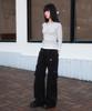 ROSEFRANTZ Shirring Button Layered Long Sleeve [White Melange]