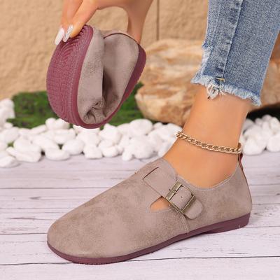 Ретро туфли-лоферы на плоской подошве с ремешком и пряжкой, женские новые ленивые лоферы на одном педале, туфли Doudou 2025
