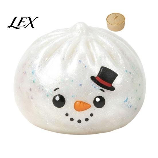 Dumpling Shape Toys Christmas Squeeze Toy with Steamer, Stress Relief Steamed Bun Theme Ball Toy, Cartoon Snowman Reindeer Elf Adult Anxiety