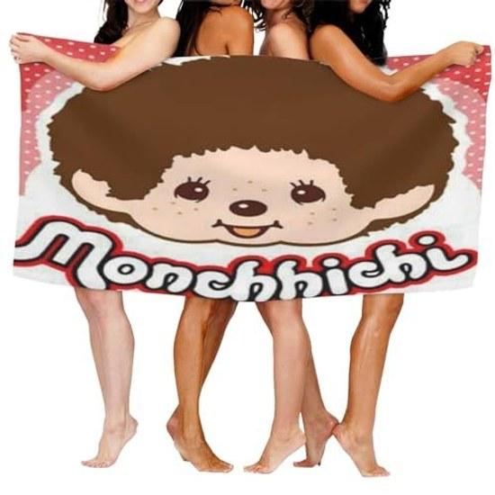 Monchhichi (2) bath towel anime face absorbent microfiber soft texture character popular stylish cute antibacterial deodorant big home use commercial