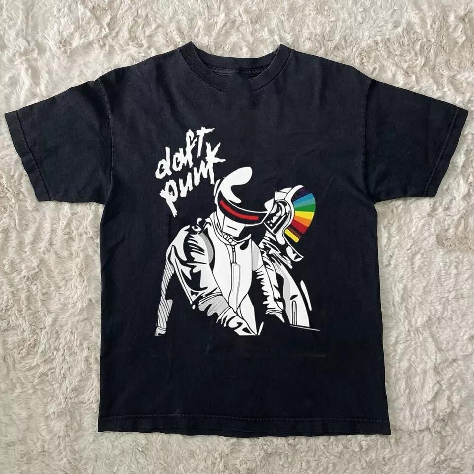 NEW Daft Punk Band Short Sleeve Cotton Black All Size Shirt SU679