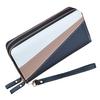 Long Wallet Purse Wallet PU 2 Way Zipper 2 Compartments Large Capacity Color Collision Hand Purse