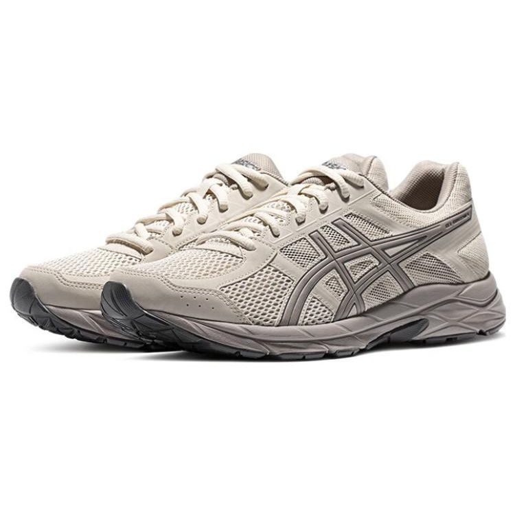 Asics Gel-Contend 4 Mesh Comfortable Fabric Synthetic Leather Durable Resilient Breathable Low-Top Casual Running Shoes Men Sneaker Beige T8D4Q-021