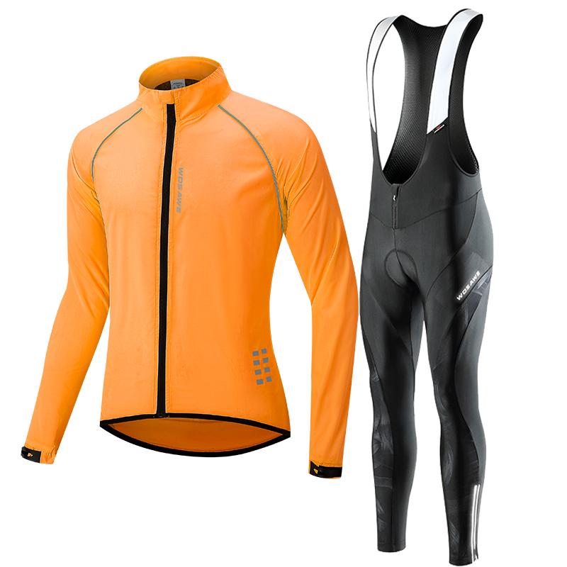 Комплекты для велоспорта WOSAWE, мужская велосипедная куртка, штаны-нагрудники, эластичная гелевая подкладка