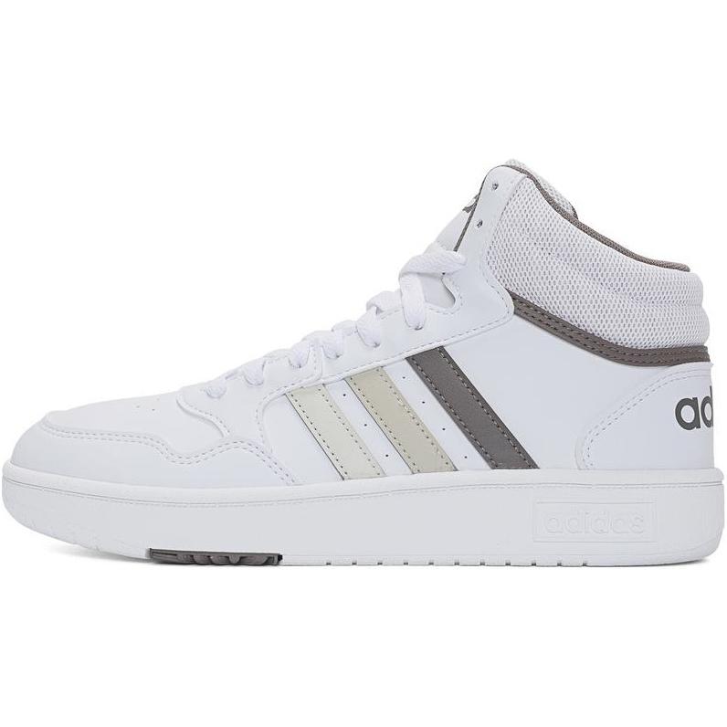 Adidas HOOPS 3.0 Synthetic Leather Abrasion Resistant Mid top Children's Basketball Shoes White Kids' IH7894