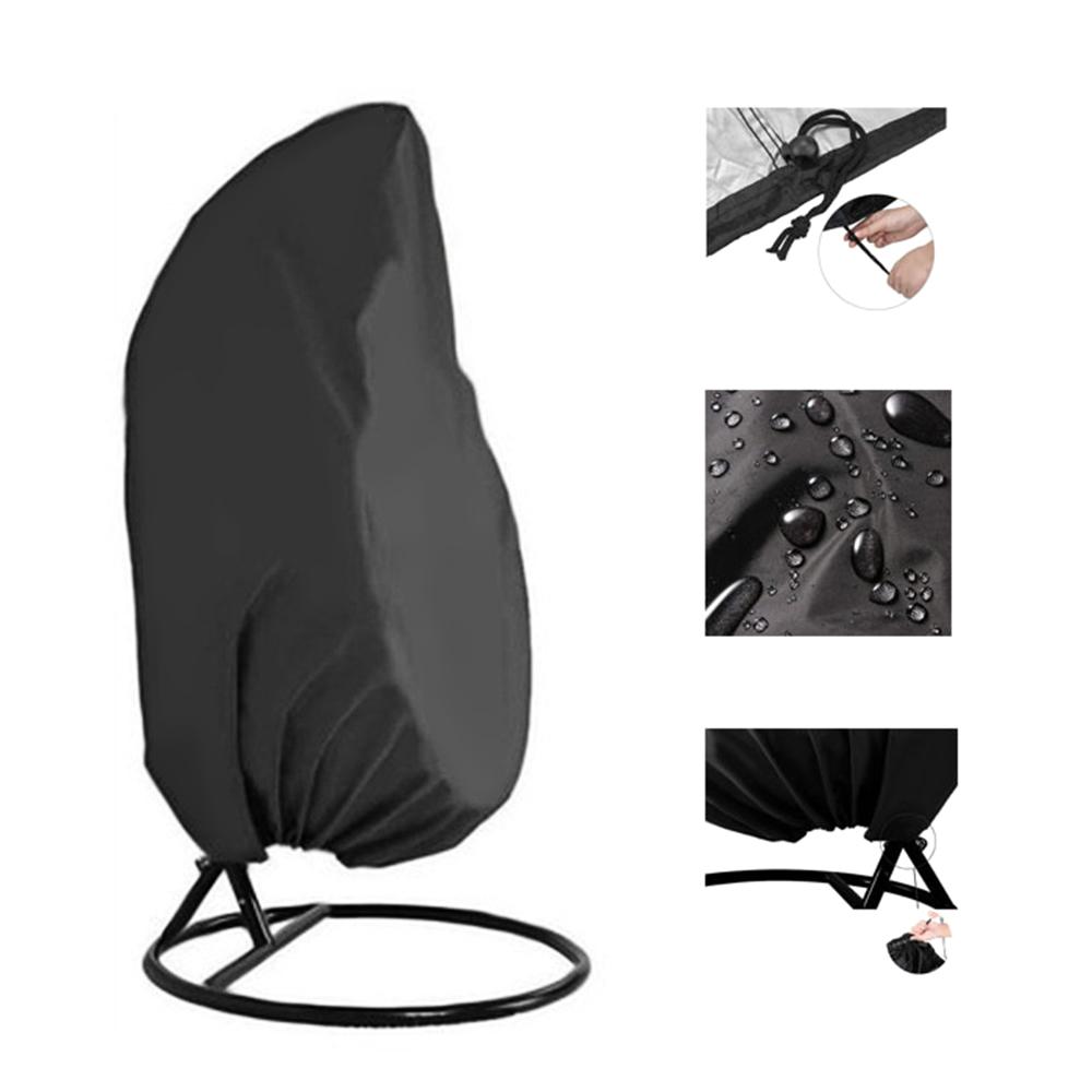 Чехол для подвесного стула для патио, чехол для уличного стула-яйца, прочный водонепроницаемый пылезащитный чехол для качели, черный,