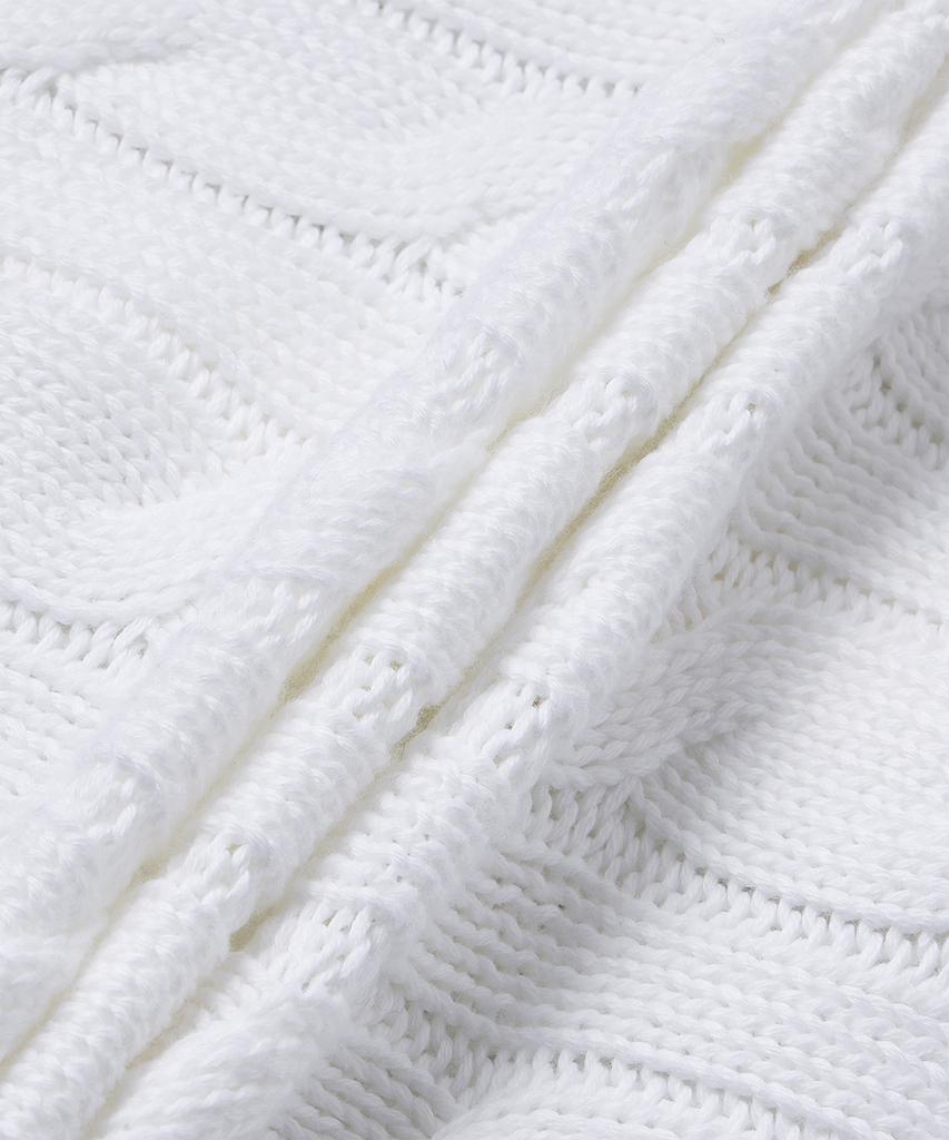 Polo Ralph Lauren Cable Knit Cotton Crew Neck Cardigan - White