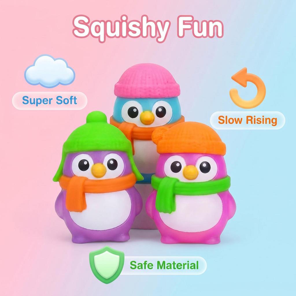 Cute Penguin Squishy Toy Slow Rising Stress Relief Sensory Fidget Toy Super Soft Non-Toxic Safe Material Perfect Gift for Kids and Adults