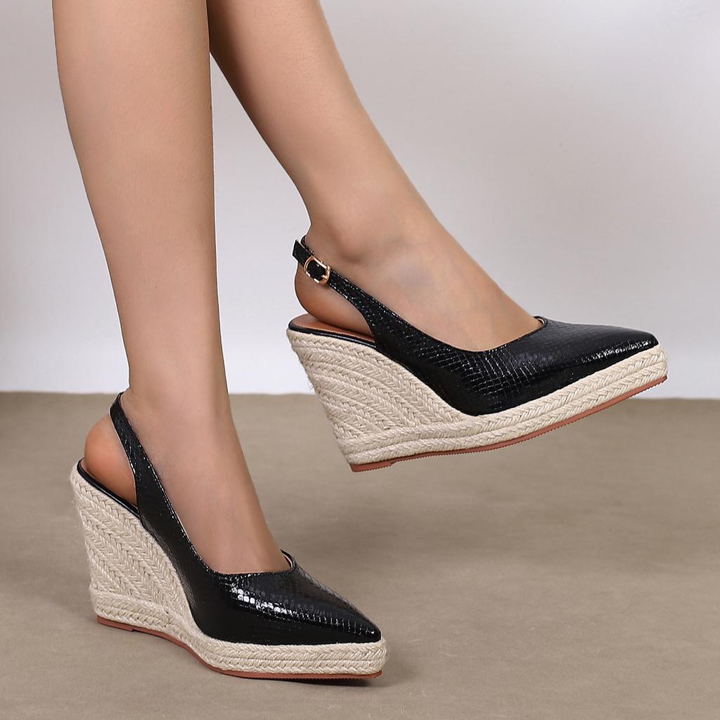 Мода Весна Лето 2025 Высокие Каблуки Женские Туфли для Вечеринки Бренд Современные Женские Танкетки 10 см Туфли-лодочки Черные Фиолетовые Большой Размер 42 D298