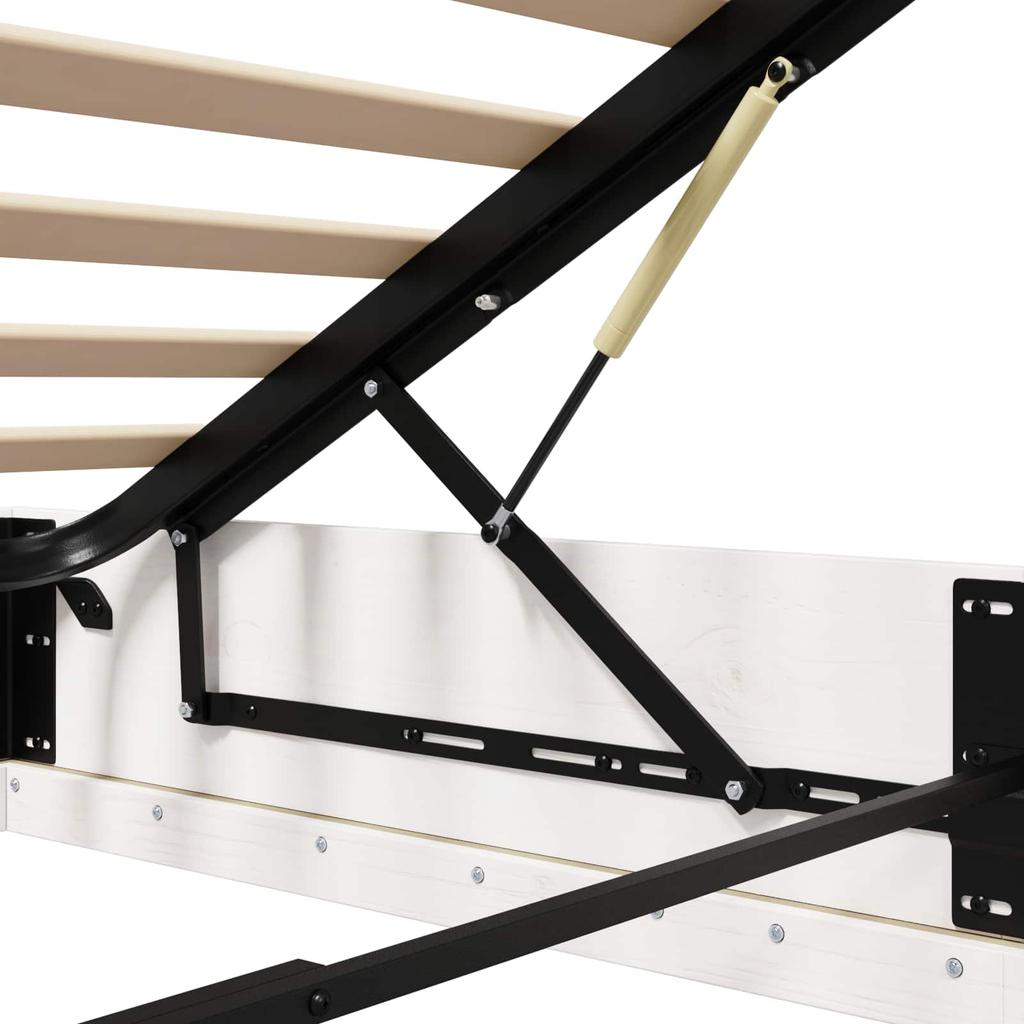 Ottoman Bed Frame White 160 x 200 cm Solid Pine Wood