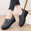 Нескользящие женские туфли на платформе, модные клиновидные туфли из коровьей замши, лоферы слипоны, повседневная обувь для ходьбы
