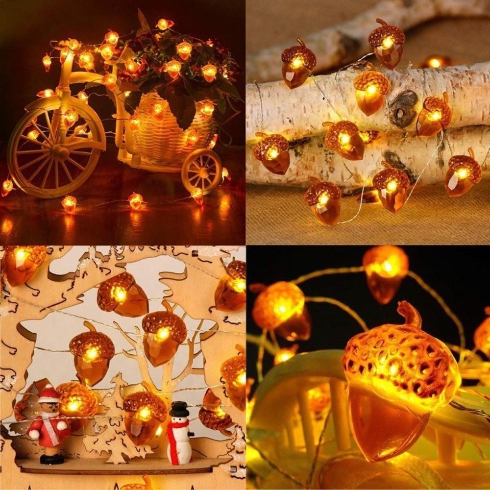 Thanksgiving Decorations Acorn String Lights Battery Powered Light String