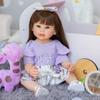22 Inch Full Vinyl Body Reborn Baby Dolls Bonnie Can Enter Water Pasted Long Hair Simulation Doll True To Life Newborn Dolls for Kids Toddler Play Toy