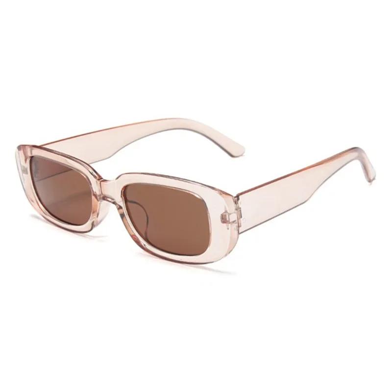 Vintage Black Square Sunglasses Woman Luxury Brand Small Rectangle Sun Glasses Female Gradient Clear Mirror