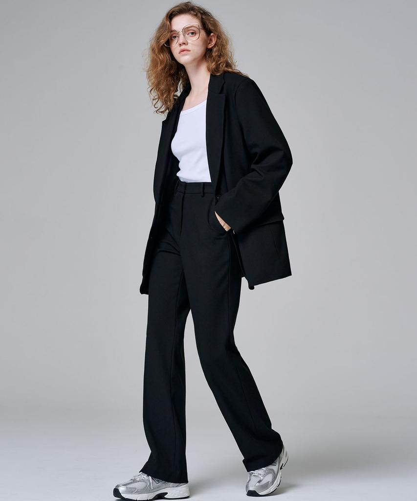 MALOUPE 2115 Stretch Semi-Wide Pants (Black)