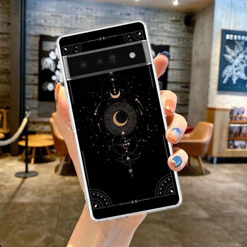 Чехол для телефона Google Pixel 9 8 7 6 9A 8A 7A 6A 5 4 5A 4A 3A Pro XL Мягкий ТПУ Прозрачная крышка Звездное небо планета космос искусство