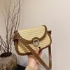 Summer Straw Bag Women's New Trendy Woven Saddle Bag Simple Style Versatile Shoulder Crossbody Beach Bag KTB