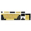 ABS Dual-Color Black and White Mechanical Keyboard Keycaps with Translucent Closed Characters for 61/87/104 Keys
