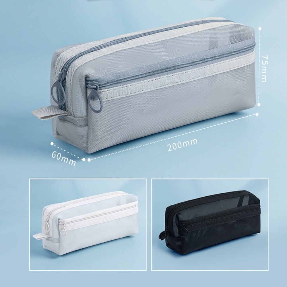 Сетчатый пенал Прозрачная косметичка Новые прозрачные пеналы Школьные офисные принадлежности