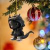 Cartoon Baby Dinosaurs Christmas Pendant 2D Xmas Flat Dragon Keychain  New Year