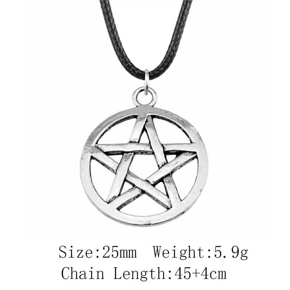 Birthday Gifts Choker Sun Moon Pentagram Necklace Leather Chain 45cm Art Supplies Neck Pendants