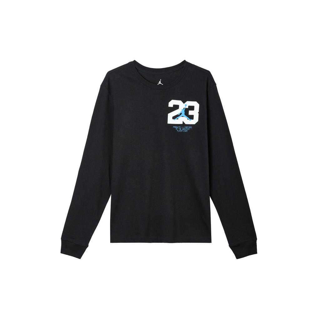 Jordan Dri Fit Sport Crew Neck Graphic Casual Long Sleeve T Shirt Men Tops Black Legendary-Blue FZ1982-011