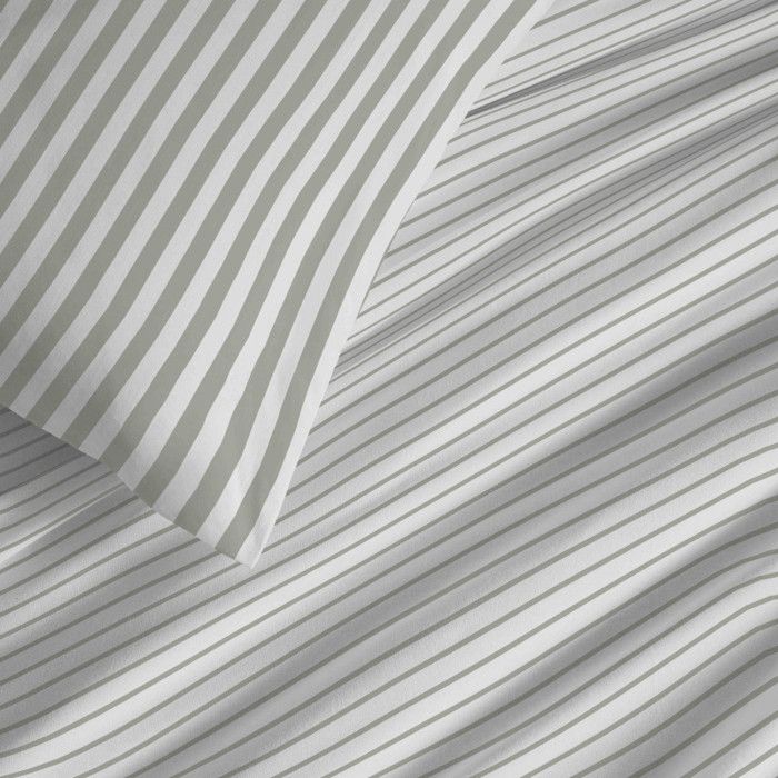 Pack complet housse de couette réversible "Vanessa" 6 pièces pour lit 180 x 200 "King Size" Palerme Eucalyptus