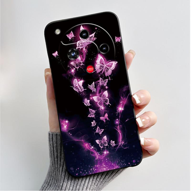 Чехол с рисунком для ZTE Nubia Focus 2 5G, мягкий силиконовый, черная оболочка, чехол с милым цветочным мультяшным рисунком