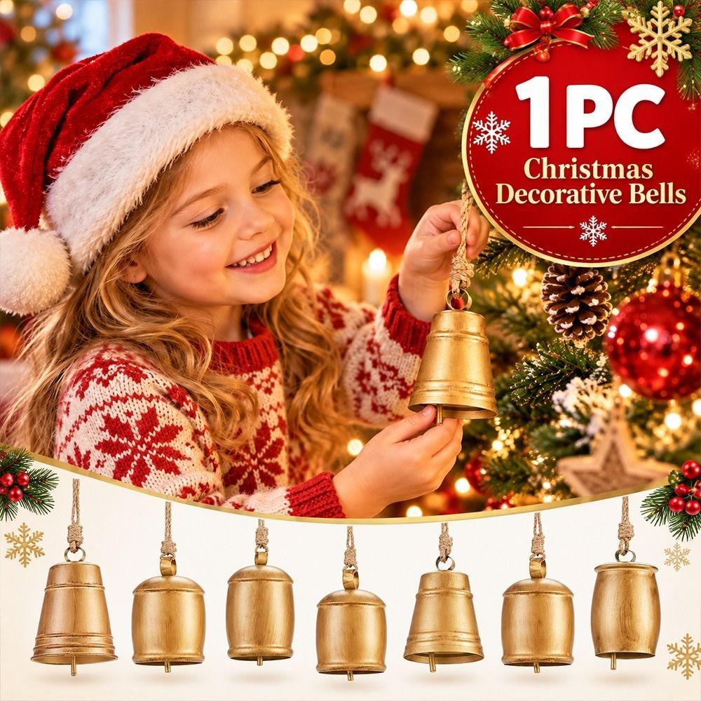 DIY Christmas Decorative Bells Hanging Rope Bell Wind Chimes New Christmas Ornament Home Decor