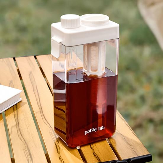 Cold Brew Coffee Maker With Filter Airtight Lid Clear Plastic Cold Brew Pitcher Jar