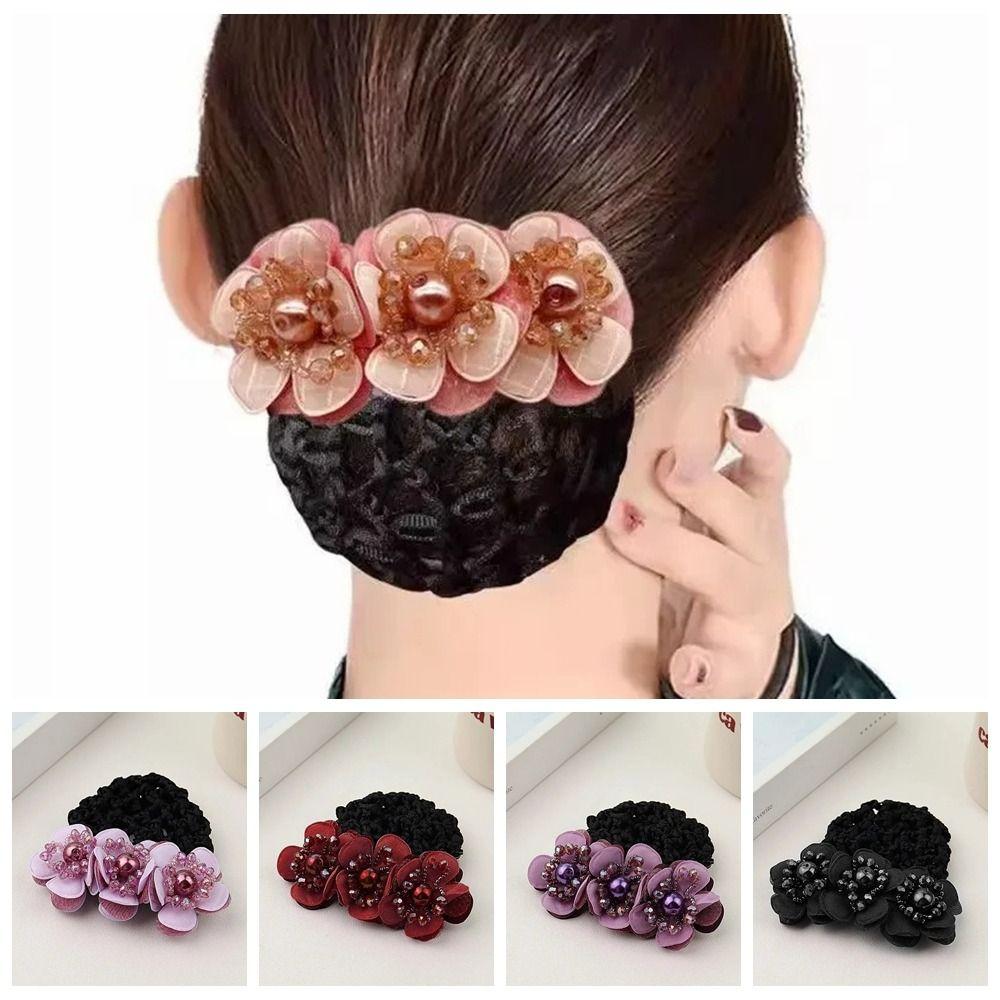 Cloth Hair Bun Net Korean Style Office Hair Flower Spring Hair Clip Hotel Staff Uniform