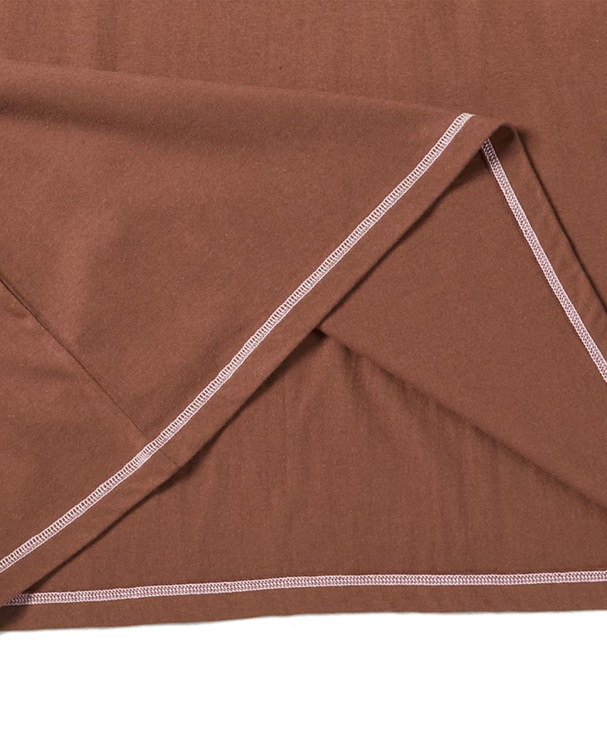 BEYOND CLOSET [Collection Line] Hand-Print Detail Cotton Short Sleeve T-Shirt Brown