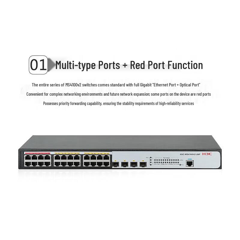 H3C MS4100V2-28P Gigabit Web-Managed Surveillance Switch