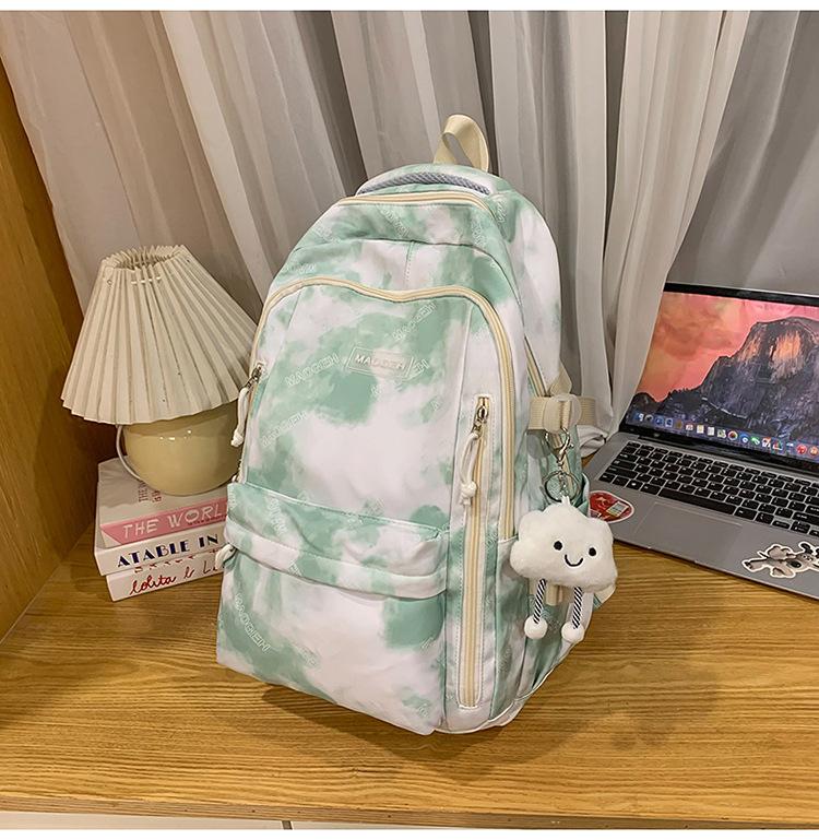 Новый школьный рюкзак большой вместимости с несколькими отделениями, выполненный в технике тай-дай, милый и нежный литературный рюкзак, универсальная повседневная и легкая косметичка.