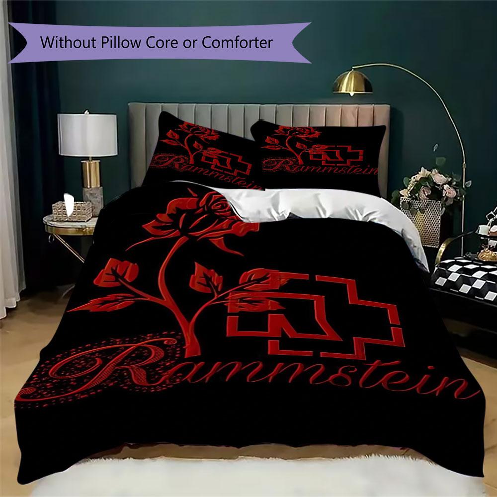 Rammstein Heavy metal band Prints bedding, duvet cover and pillowcases, birthday gift (1 duvet cover + 2 pillowcases, pillow insert not included)JM005