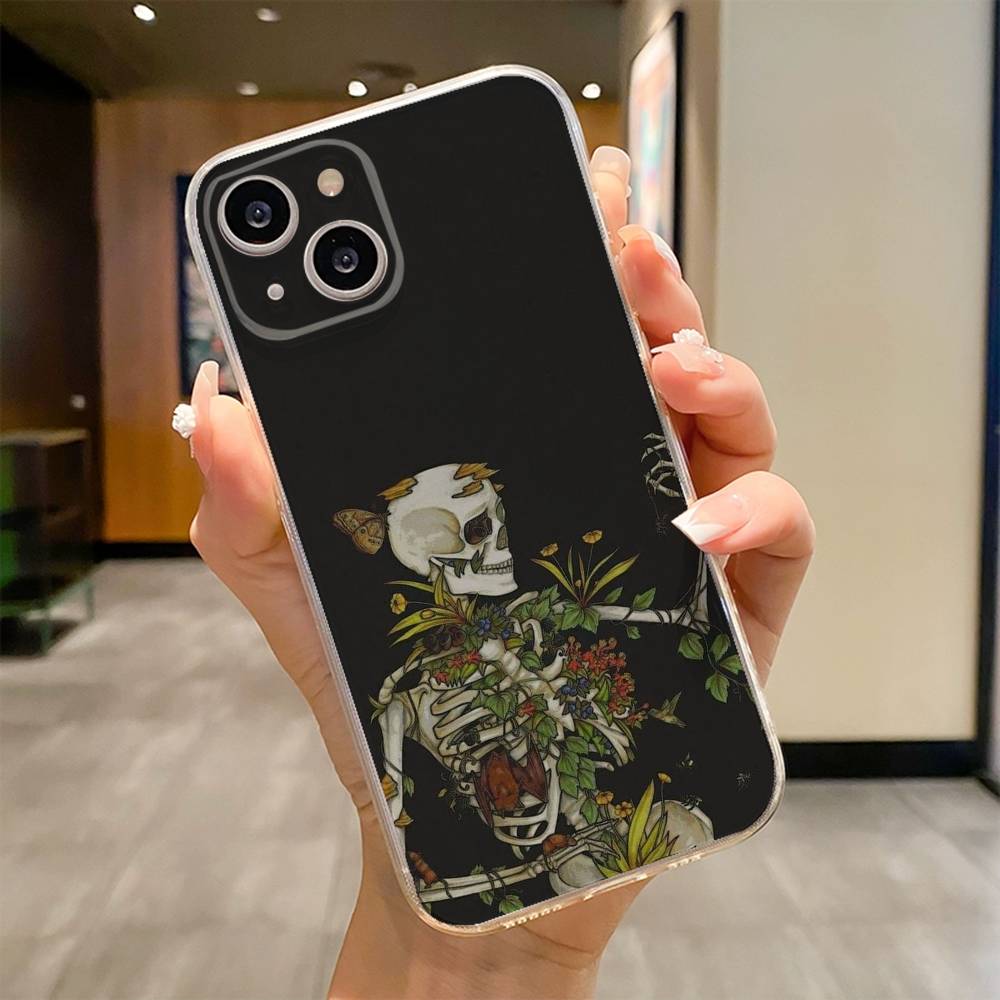 Чехол для телефона с рисунком Череп Скелет Жнец Для iPhone 17 16e 16 15 14 13 12 11mini Pro Max X XR XSMAX 8 7 Air Plus Мягкий чехол