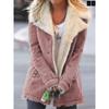 Winter Solid Color Plush Lapel Mid Length Solid Color Women's Long Sleeved Jacket
