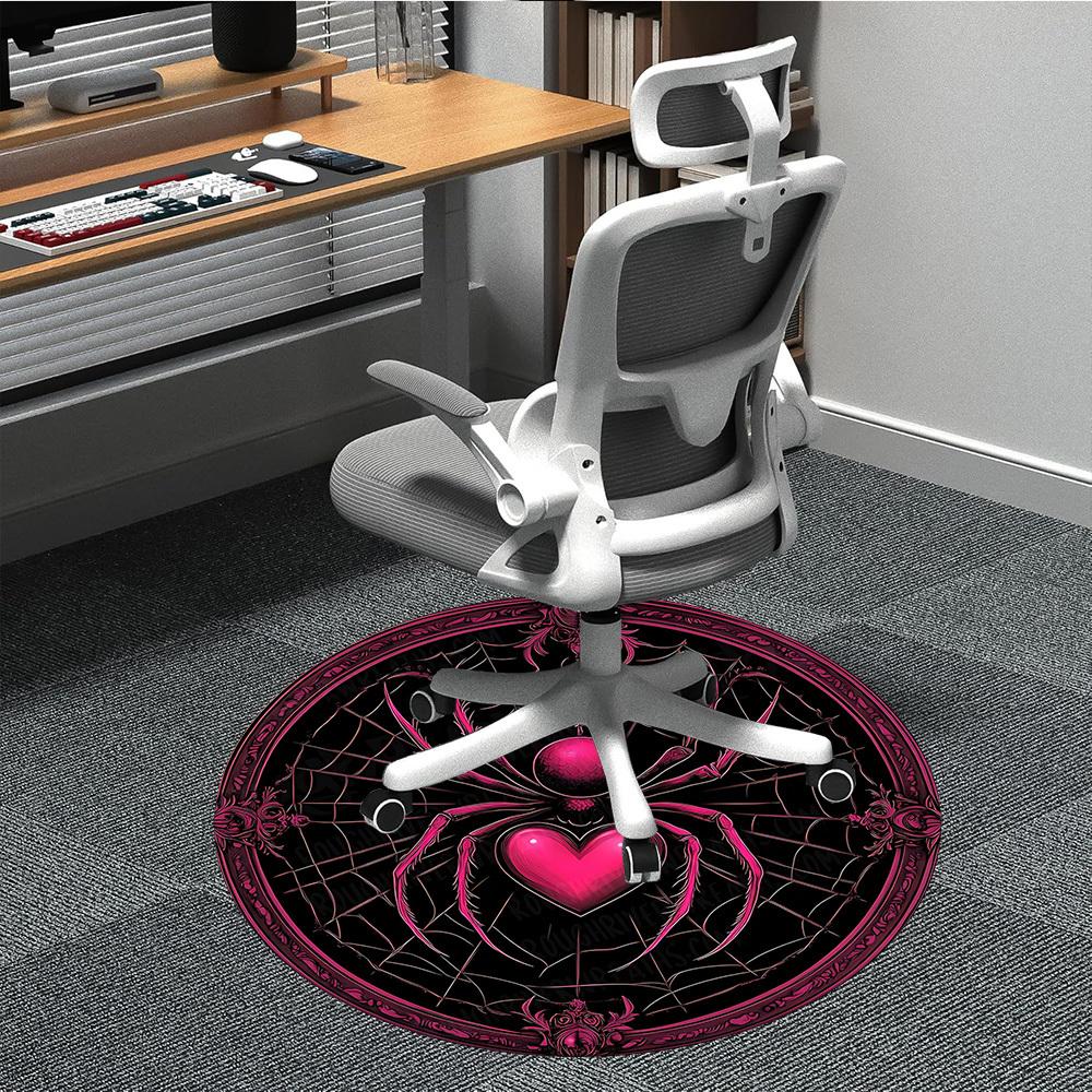 1PC Spider Web Pattern Office Round Area Rug, Mat Suitable For Office, Under Office Chairs Bedroom Living Room Home Decor, Room Deco