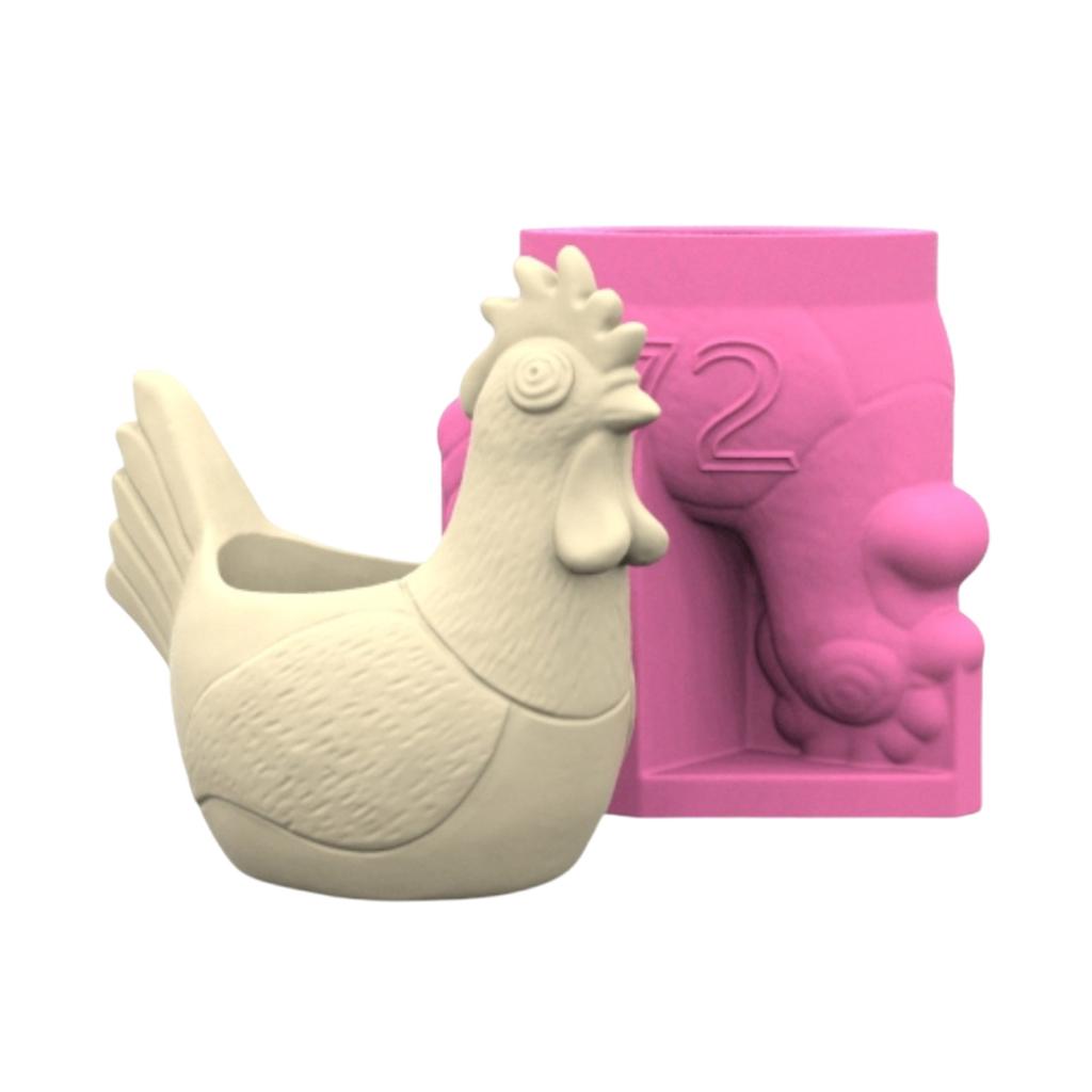 Silicone Flowerpot Mold Rooster Shape Silicone Crafting Mould for Crafting Succulent Planter and Home Decoration Project