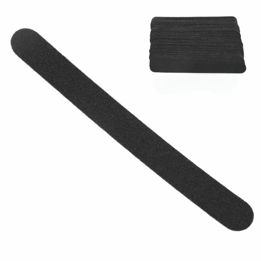 100pcs Black Sand Surface Replacement Nail File Strip Emery Board Nail Files Salon Use