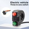 3-In-1 Scooter Toggle Switch Universal Electric Bicycle Headlight Horn Turn Signal Light Control On-Off Switch Scooter Accessories