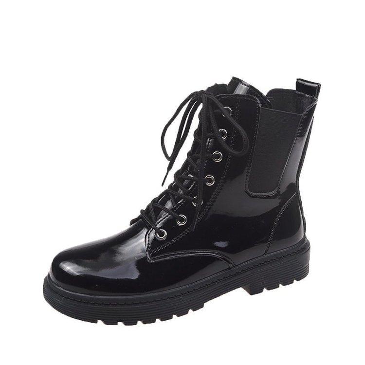 Botas женские мотоциклетные ботильоны на танкетке женские на платформе со шнуровкой весенние черные кожаные оксфордские туфли женские 2024 Botas Mujer