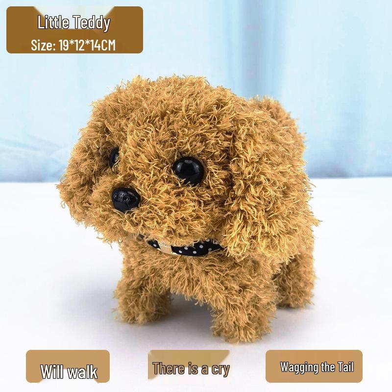 Interactive Walking & Barking Plush Puppy Robot Toy