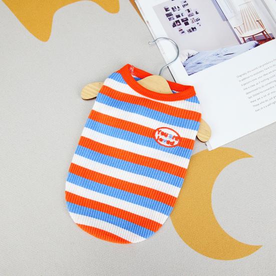 Жилет для домашних животных, удобная милая пижама, полосатая футболка, жилет для кошек и собак для повседневного ношения