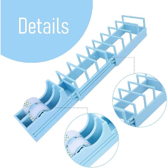 Fast Tape Dispenser for Crafts & Gift Wrapping - 18 Strips in Seconds - Design, Blade-Free, Compact & Heavy-Duty - Works with Standard, Washi,