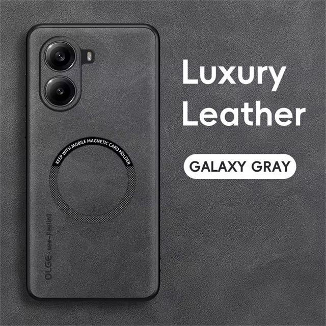 Leather Magnetic Case For Poco X7 Pro X6 X5 Funda For Poco F6 F5 F4 GT C65 M6 M5 For Magsafe Wireless Charger Phone Cover