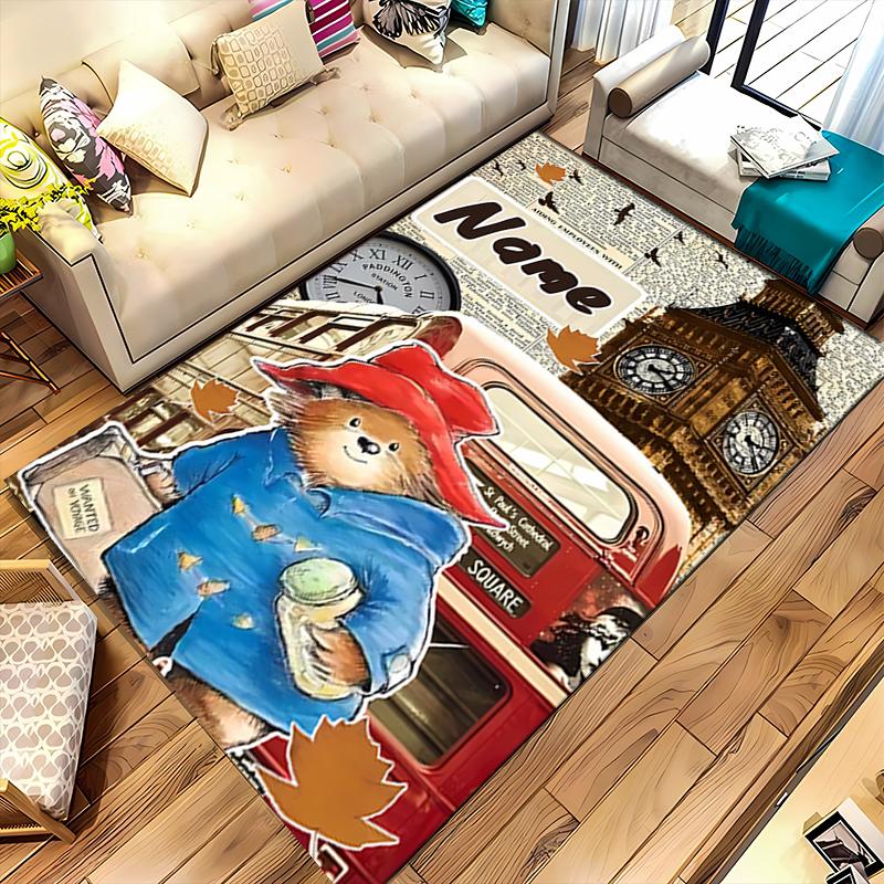 Custom personalization Paddington Bear Area Rug - Perfect For Kitchen, Bathroom,Laundry Room Decor Large Size Available,Gift All Seasons