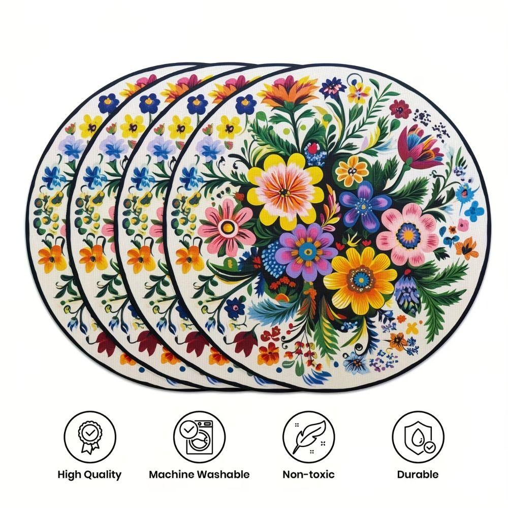 Heat Resistant Petal Round Mat Round Shape Heat Resistant Placemats Tea Party