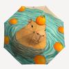 1pc Capybara Oranges Automatic Opening/Closing Folding Umbrella with 8 Ribs,Portable Sunshade Umbrella Birthday and Holiday gifts yy251231079