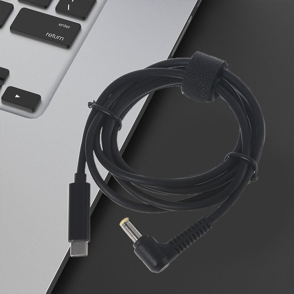 PD 65W Type C To DC 5.5x2.5mm Braided Cord Power Adapter Cable Laptop Fast Charging Power Accessories